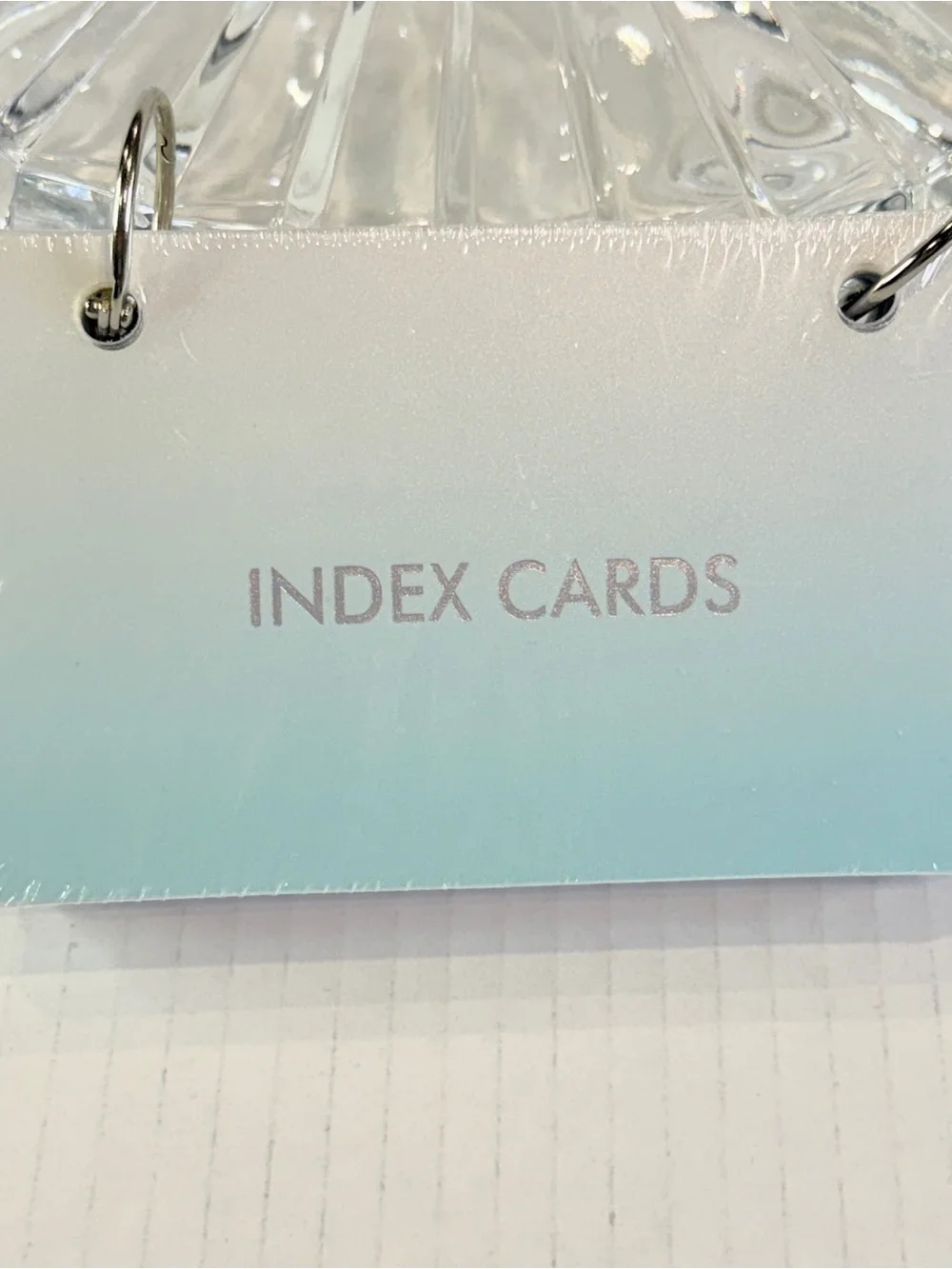 🆕 Ombre 3x5 Index Cards on Rings 99 Count Pastel Blue Pink White Flash Cards